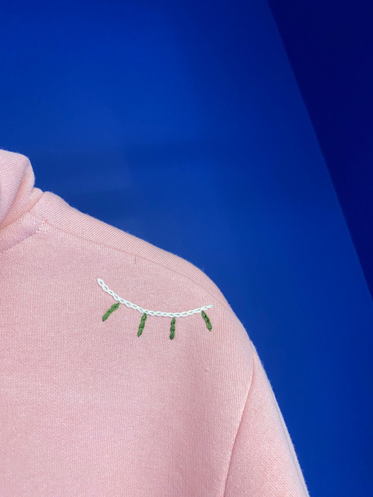 HOMME - Sweat saumon brodé bleu & vert & noir