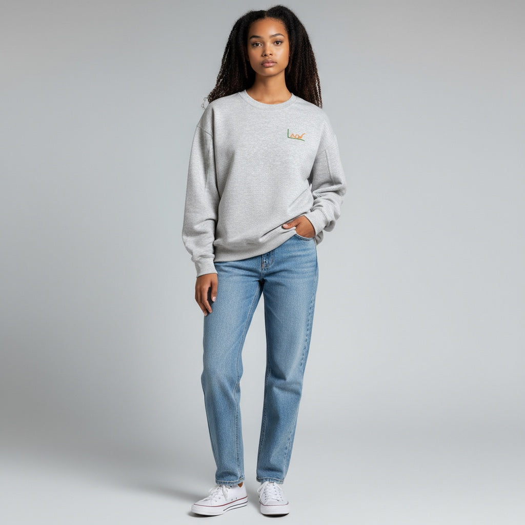 FEMME - Sweat gris brodé multicolore