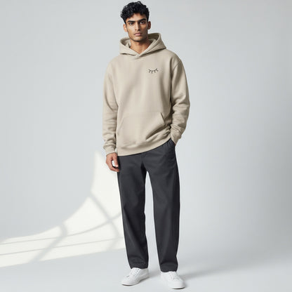 HOMME - Sweat beige brodé noir & vert & beige