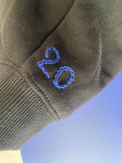 HOMME - Sweat noir brodé bleu & vert