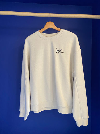 Sweat femme beige broderies noir